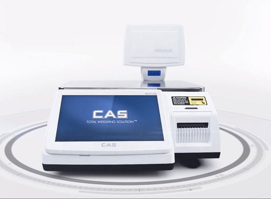 CAS CL 7200 Barcode Ticket or Label Printing Touchscreen Scale