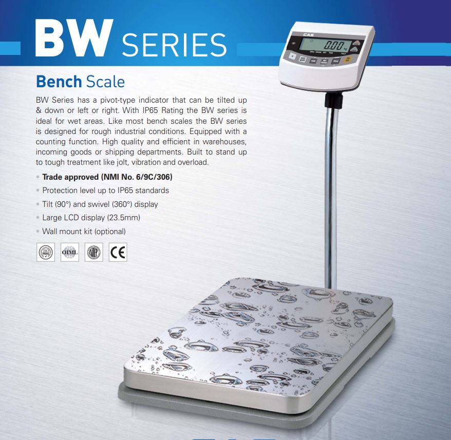 CAS BW Digital Weighing Scales Wet Area Platform IP65